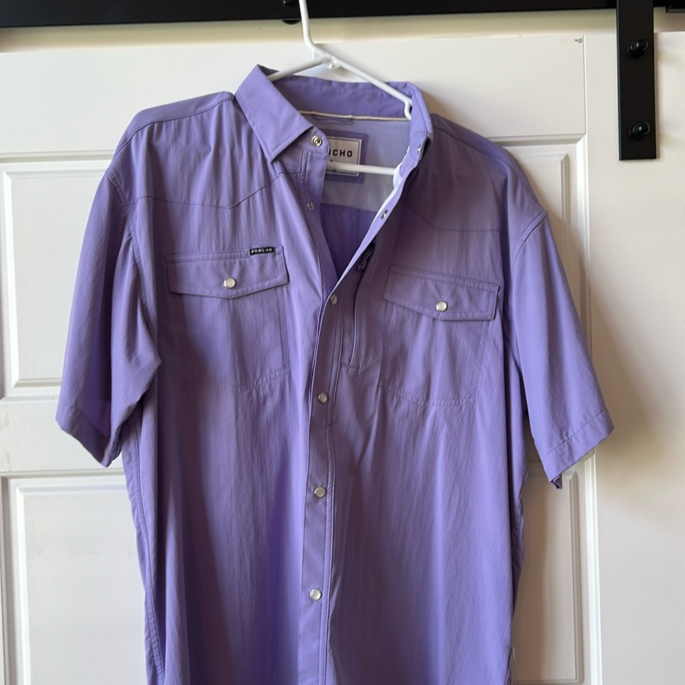 Poncho Outdoors classic western shirt, lightweight, pearl snaps. Med Regular Fit